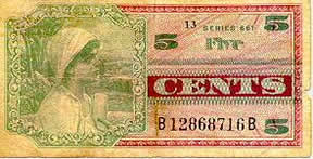 5 Cent Military Payment Certificate